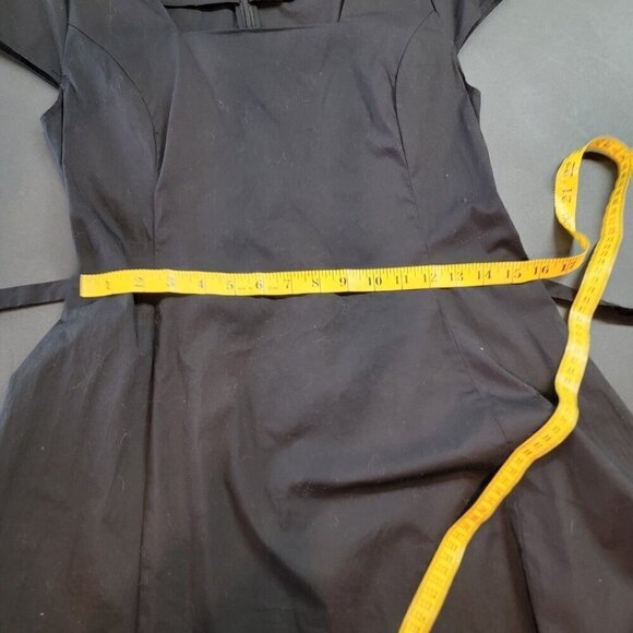 UNIVERSAL STANDARD Jenna Stretch Poplin Flounce Dress Size 2XS Black Classic - Picture 7 of 8